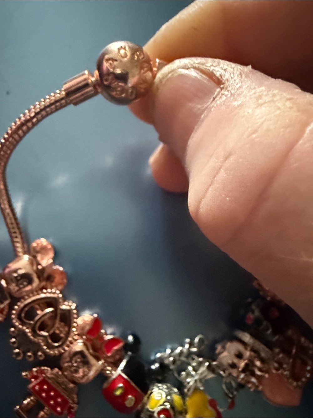 Pandora style rose gold charm bracelet includes 10 characters charms new